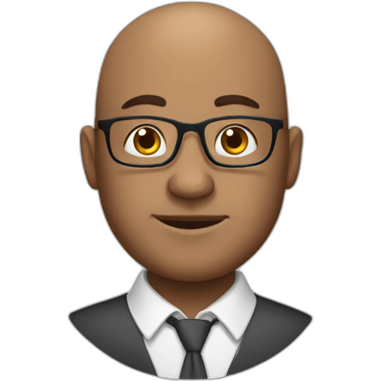 cartoon illustration of a bald man working as a teacher emoji