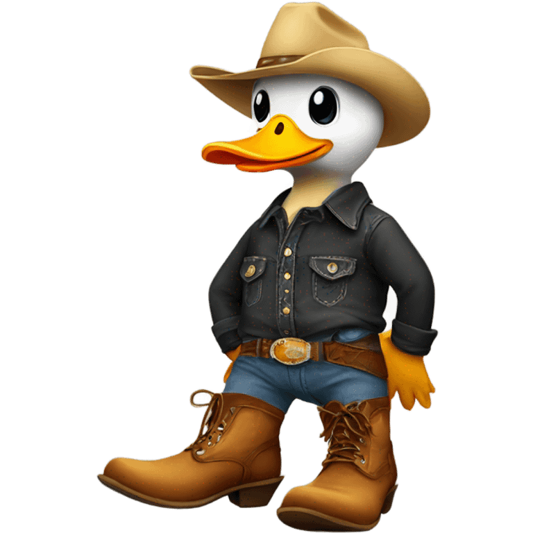 duck wearing cowboy boots emoji