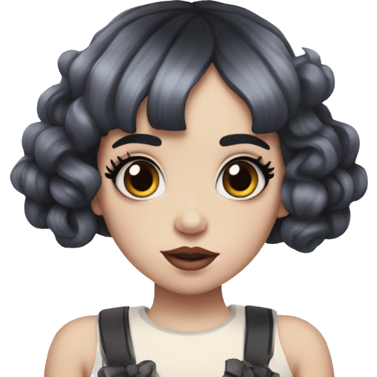 Melanie Martinez with black & white hair emoji