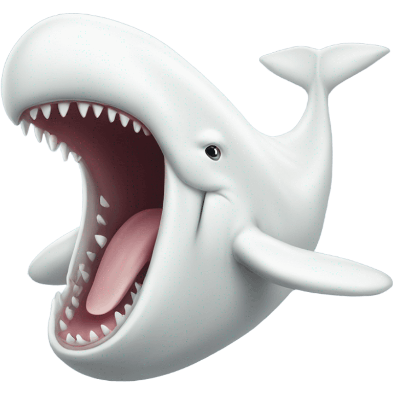 white whale , open mouth emoji