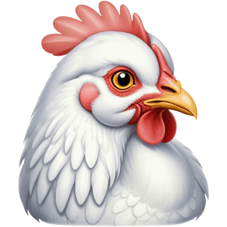 Huge white hen portrait  emoji