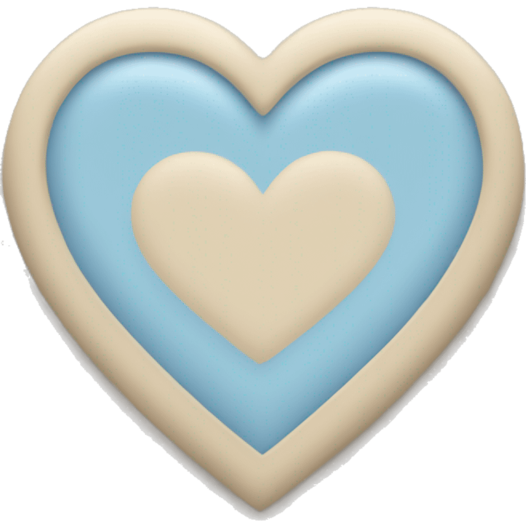 Light blue/ beige heart emoji