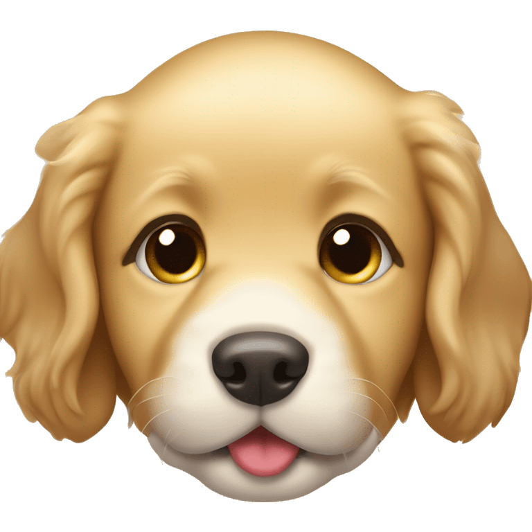 A golden retriever puppy emoji with a playful wink and tongue out emoji