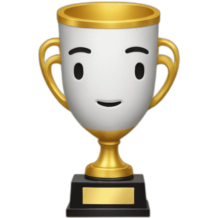 trophy with youtube head emoji