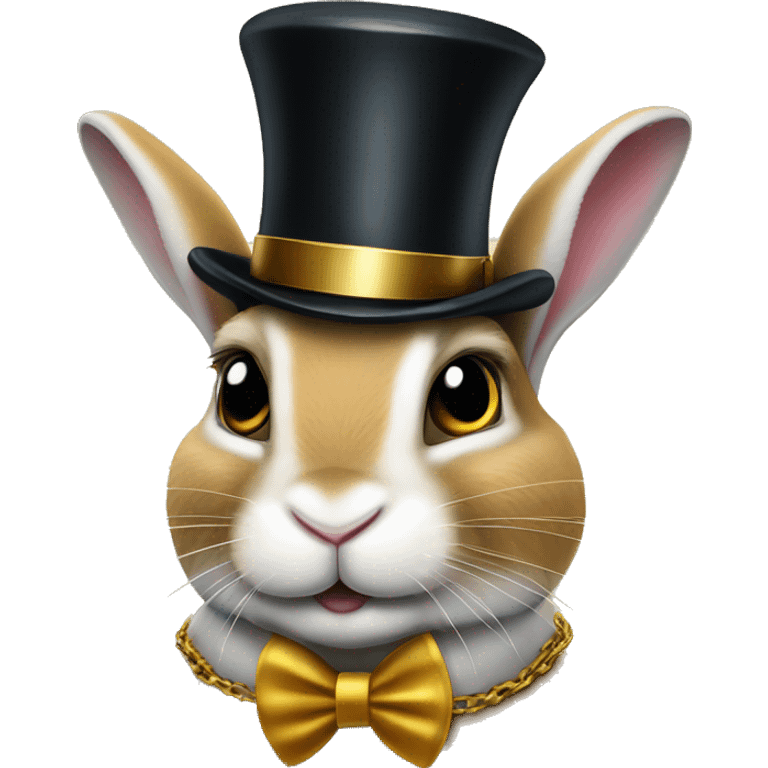 rabbit with a top hat and monocle with golden chain emoji