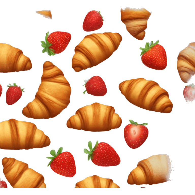 Croissant with strawberries emoji