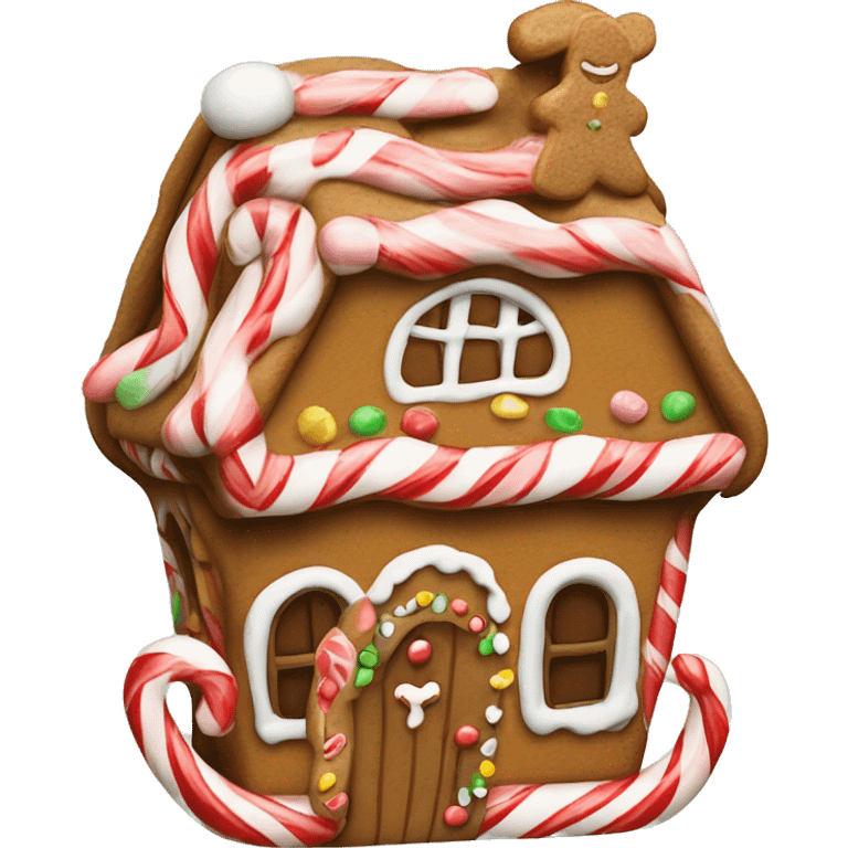 Candy cane gingerbread house  emoji