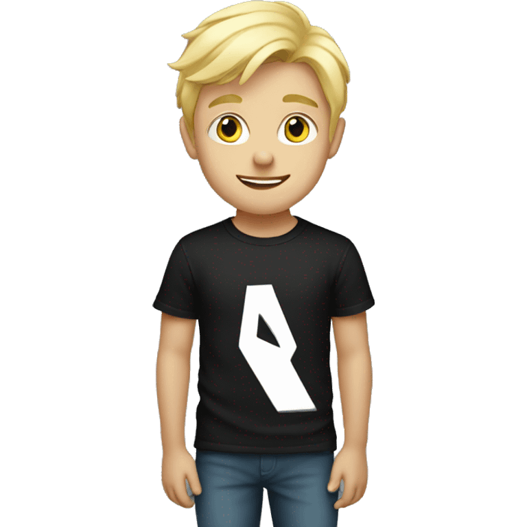 blonde boy in black shirt emoji