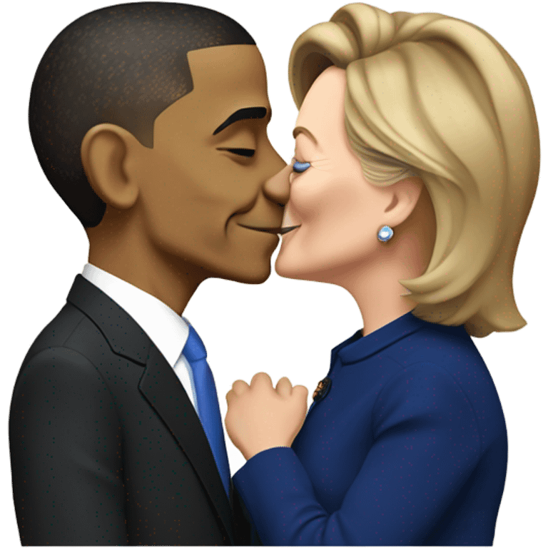 Obama kissing Hillary Clinton emoji