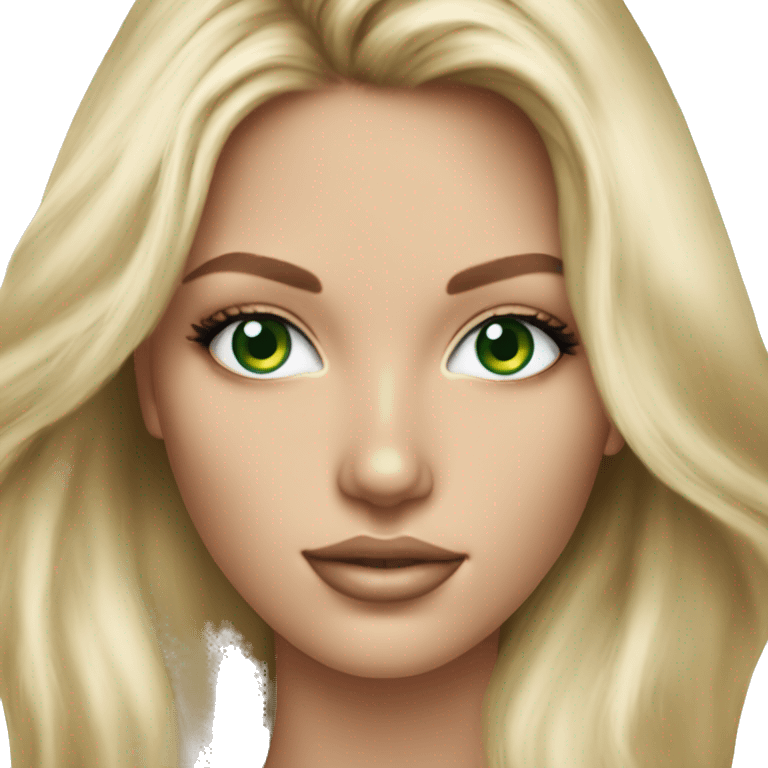 Realistic victoria secret model blonde green eyes  emoji