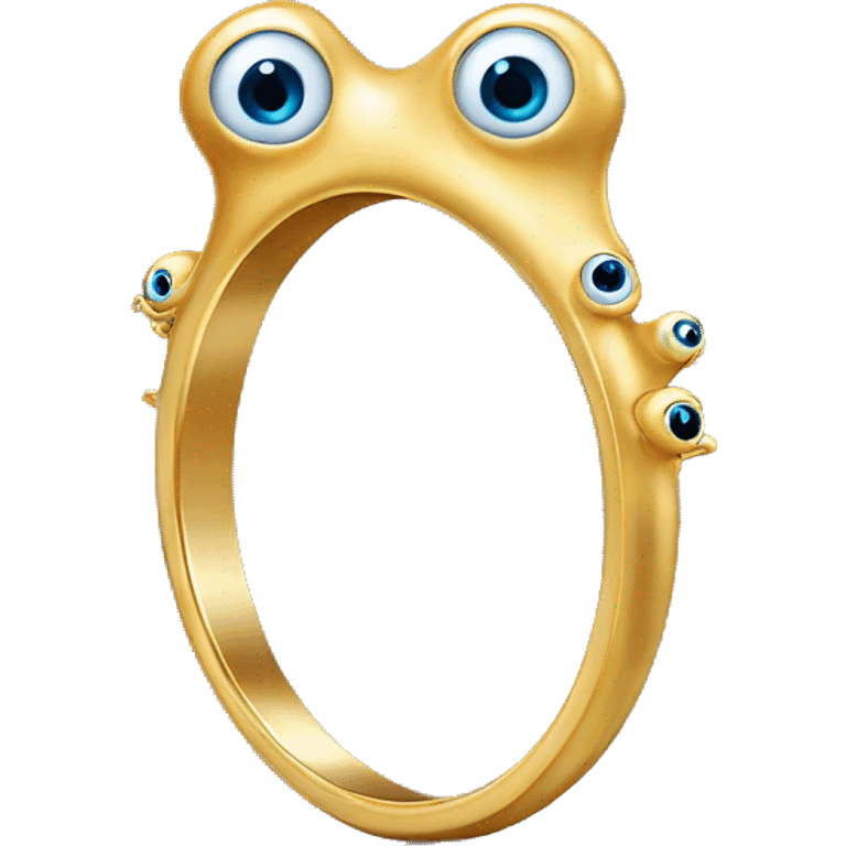 very thin gold ring studded with eyeballs emoji