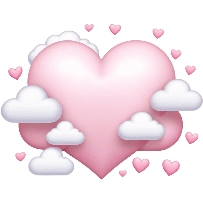 Cloud around pastel pink hearts emoji