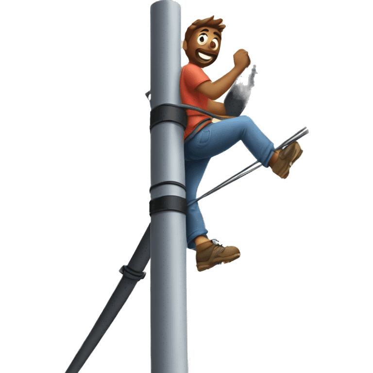 Man climbing power line pole emoji