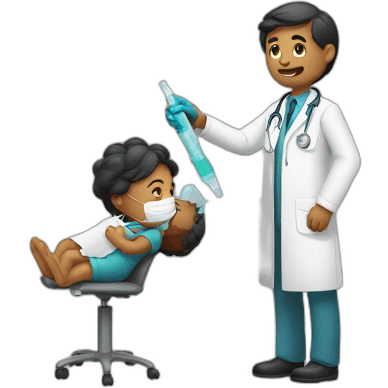 doctor giving a vaccine emoji