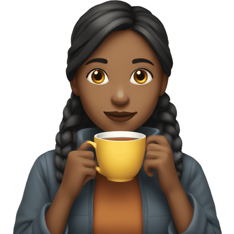 Girl drinking tea emoji