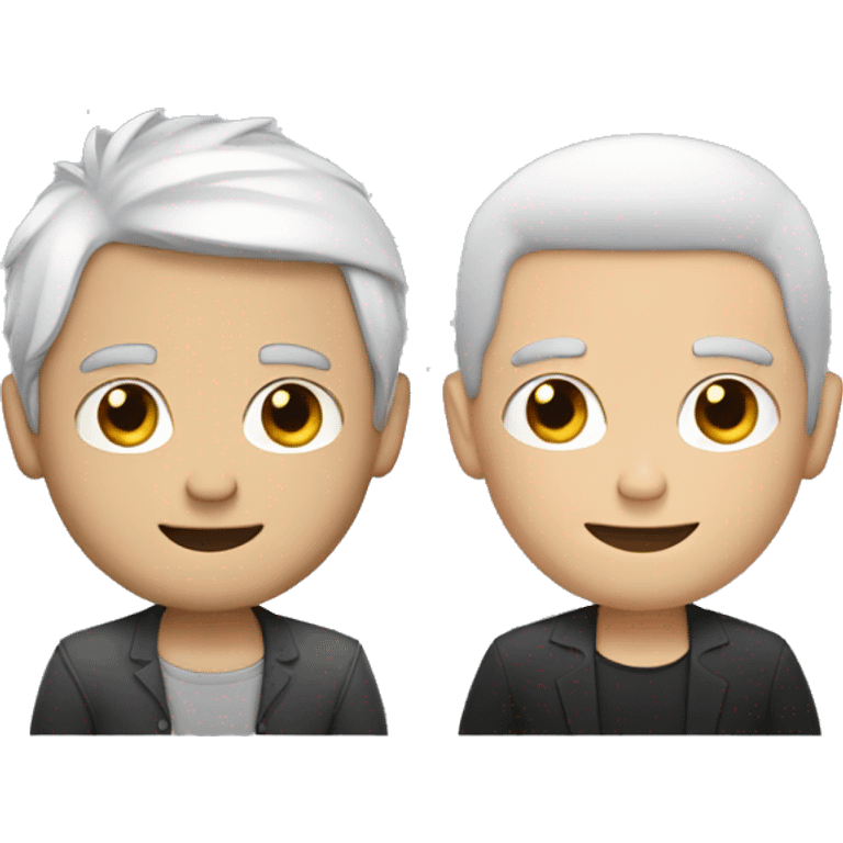 two white guys with black hair with laptops emoji