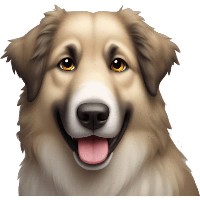 Caucasian Shepherd Dog smiling with tongue out emoji