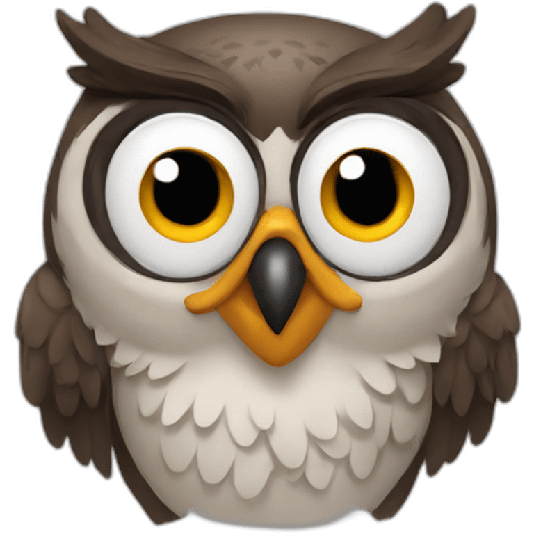 a goofy owl emoji