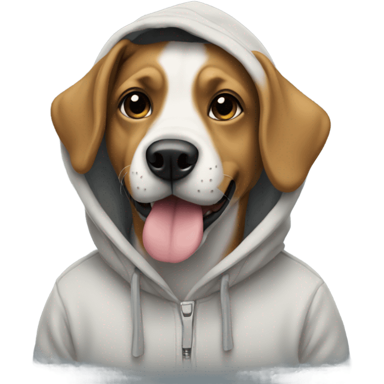 Dog wearing a hoodie emoji