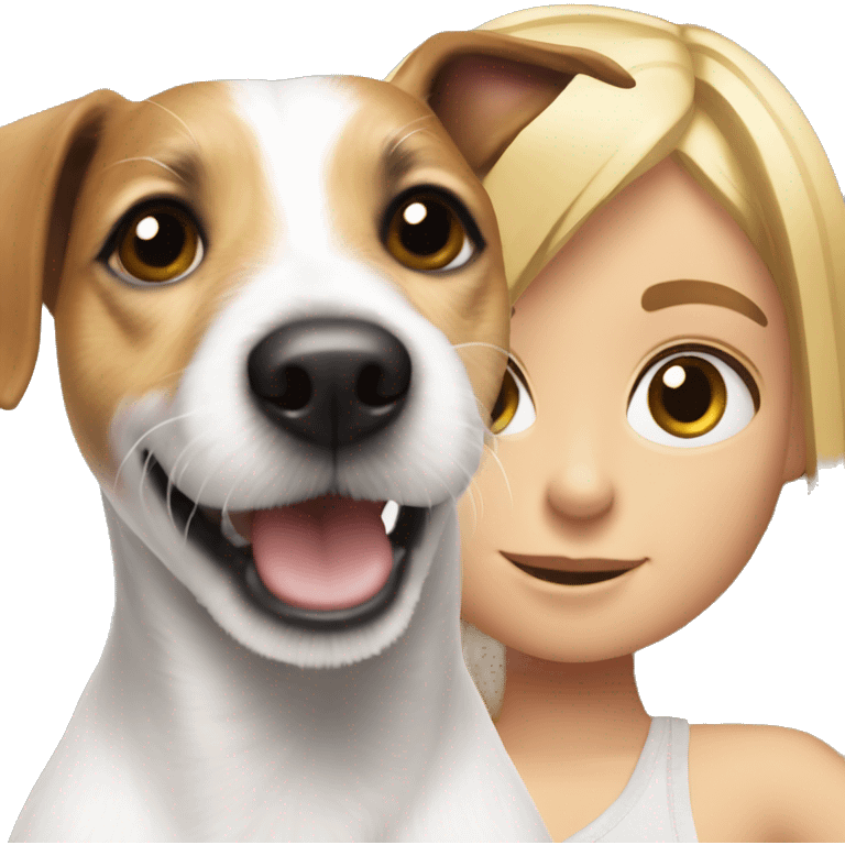 jack russel terrier with blond girl emoji