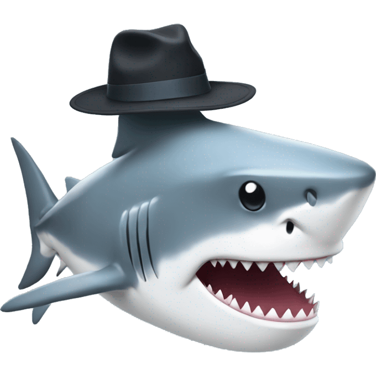 shark with hat emoji