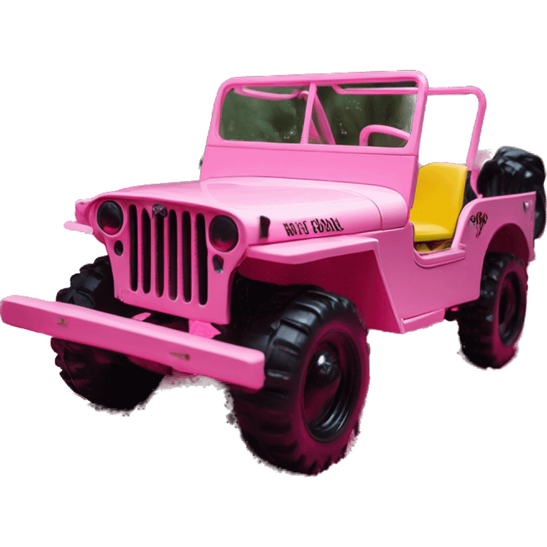 Full size Barbie jungle tour 1942 Willy’s pink jeep crawler with installed winch  emoji