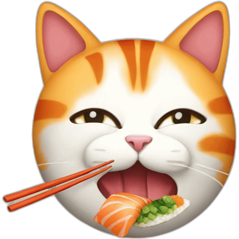 Cat eating sushi emoji