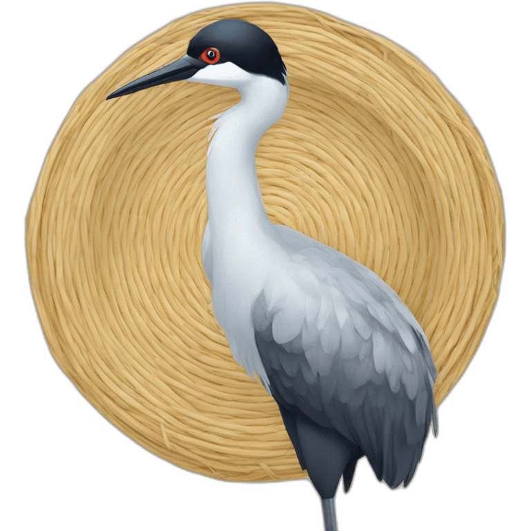 crane chapeau de paille emoji