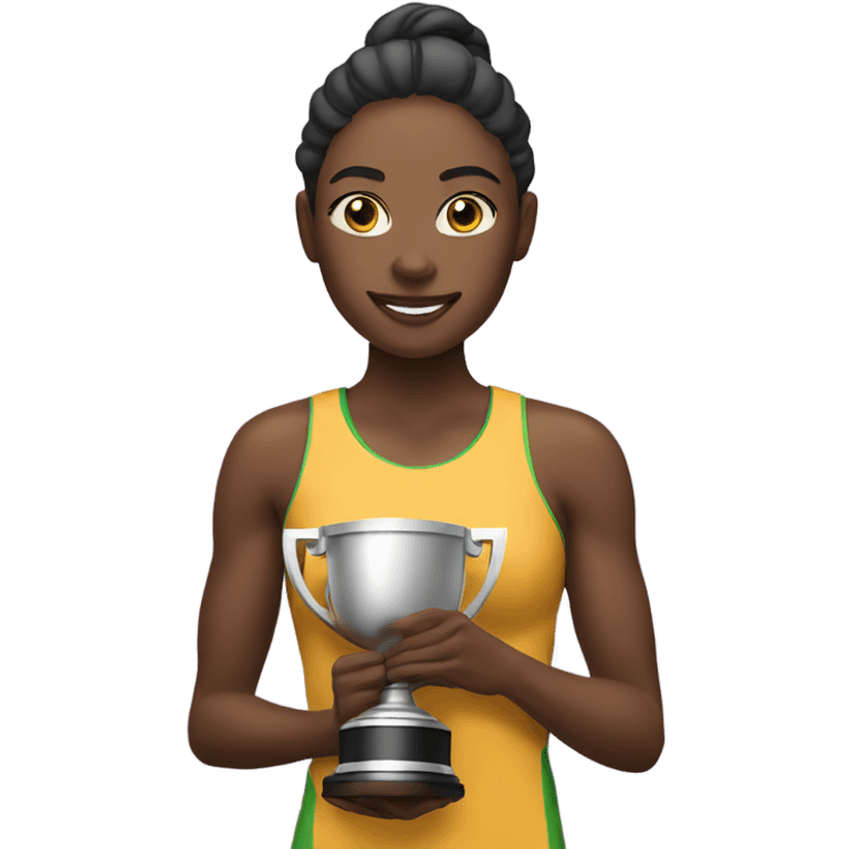 athlete woman with trophy emoji