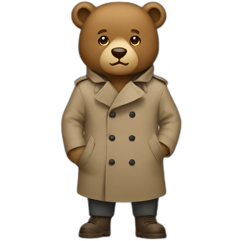 Bear in a trench coat emoji