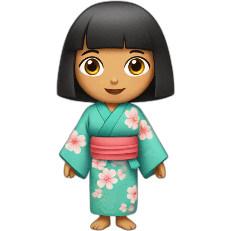 Dora with kimono emoji