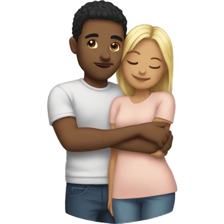 Couple cuddling  emoji