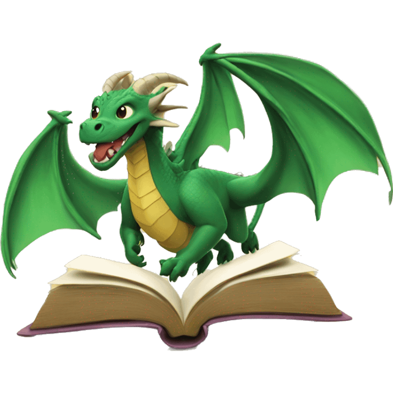 dragons flying out of book emoji