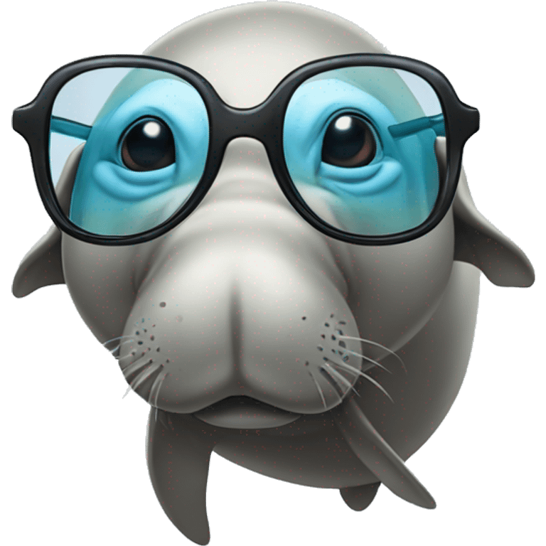 Dugong with glasses  emoji