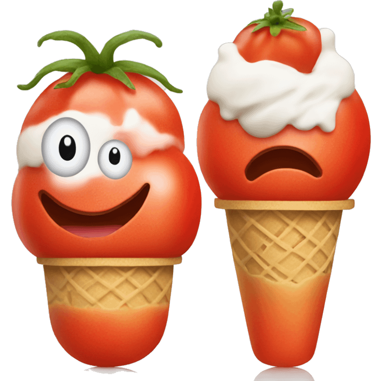 Tomato with a ice cream  emoji