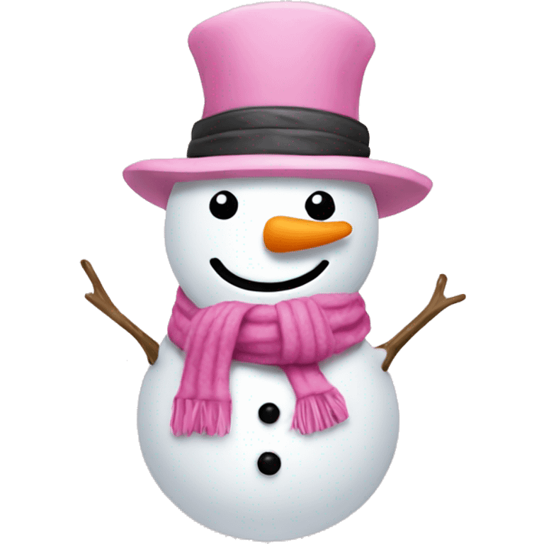 snow men pink emoji