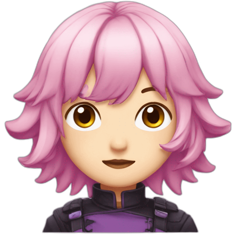 Astolfo, pink hair, purple eyes emoji