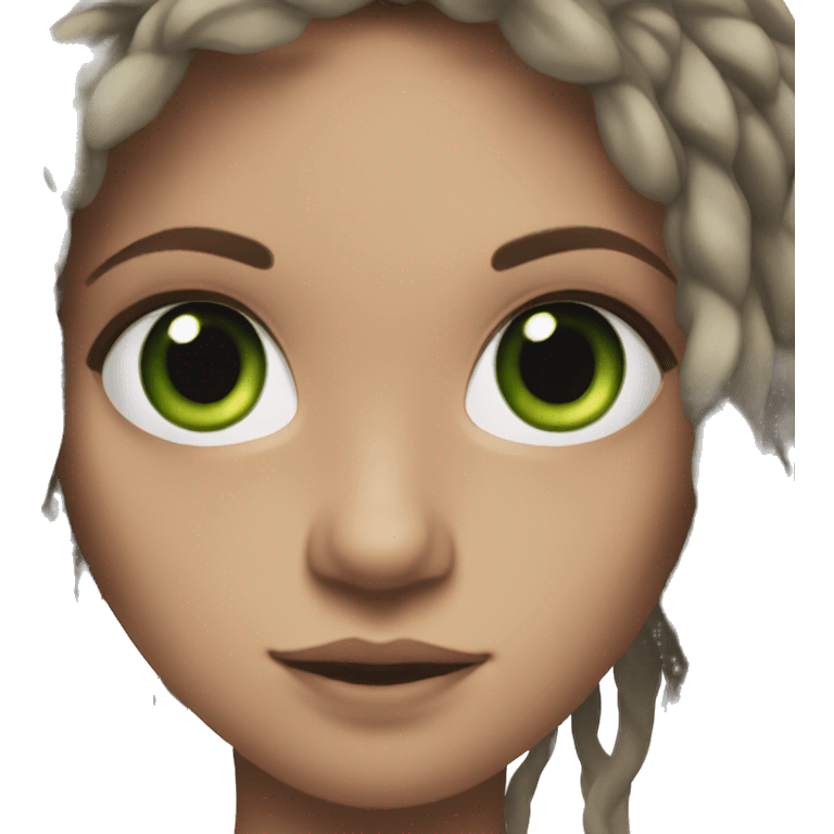 Effy Stonem, memoji, dread-locks, green eyes  emoji