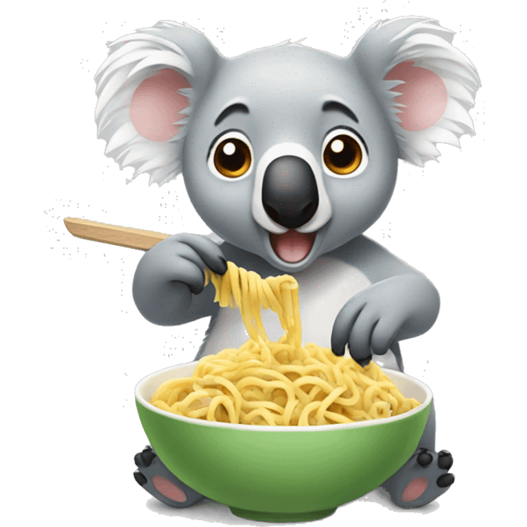 Koala eating pasta emoji