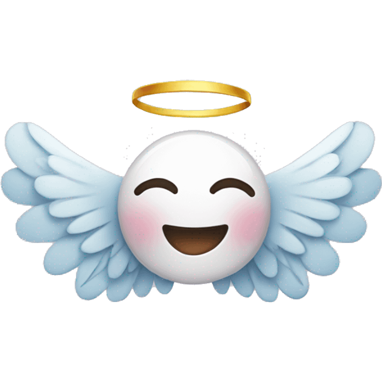 Cute smiley face with angel wings  emoji