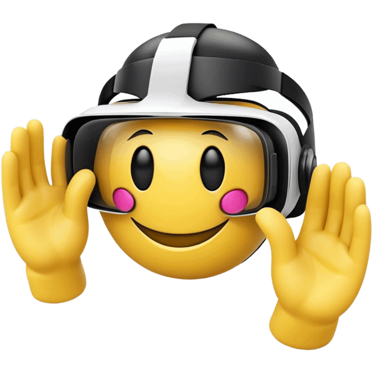 A yellow smiley face with a virtual reality emoji