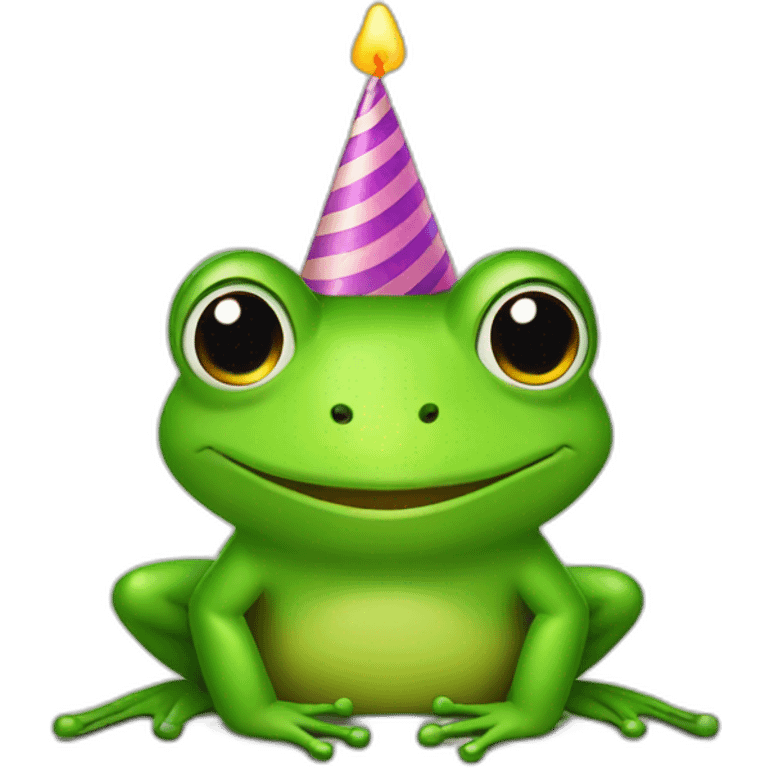 frog celebrates birthday emoji