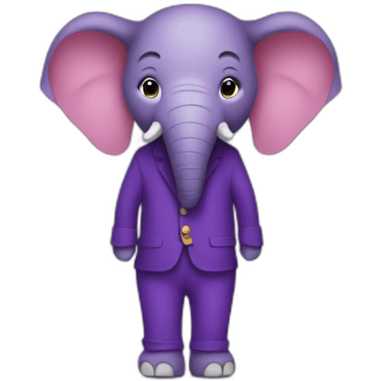 a purple elephant wearing pants emoji