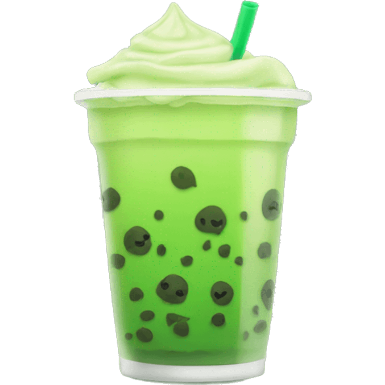 Green tea boba drink  emoji