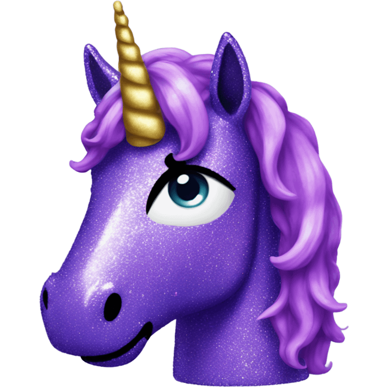 Purple glitter unicorn barf emoji