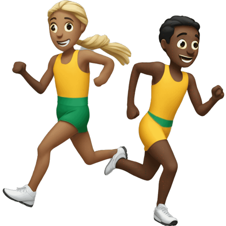 Two runners passing a baton emoji