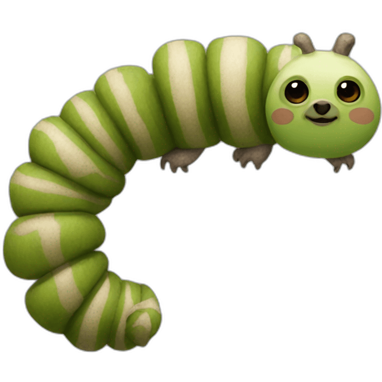 Caterpillar body with a sloth's head emoji