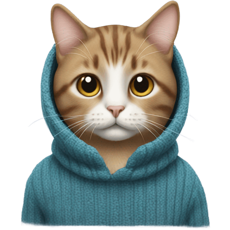 A cat wearing a jumper emoji