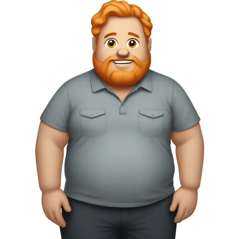 Fat man orange hair wearing Milwaukee emoji