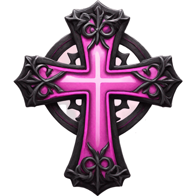 gothic cross pink emoji